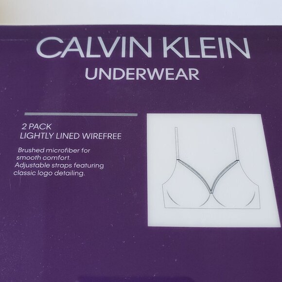 NWT - (Set of 2 nude & black) Calvin Klein Lightly Lined Wirefree Bra - Size L - Picture 4 of 5